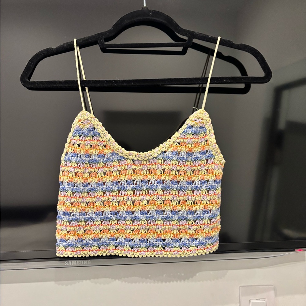 Zara Multicolor Crochet Camisole Top